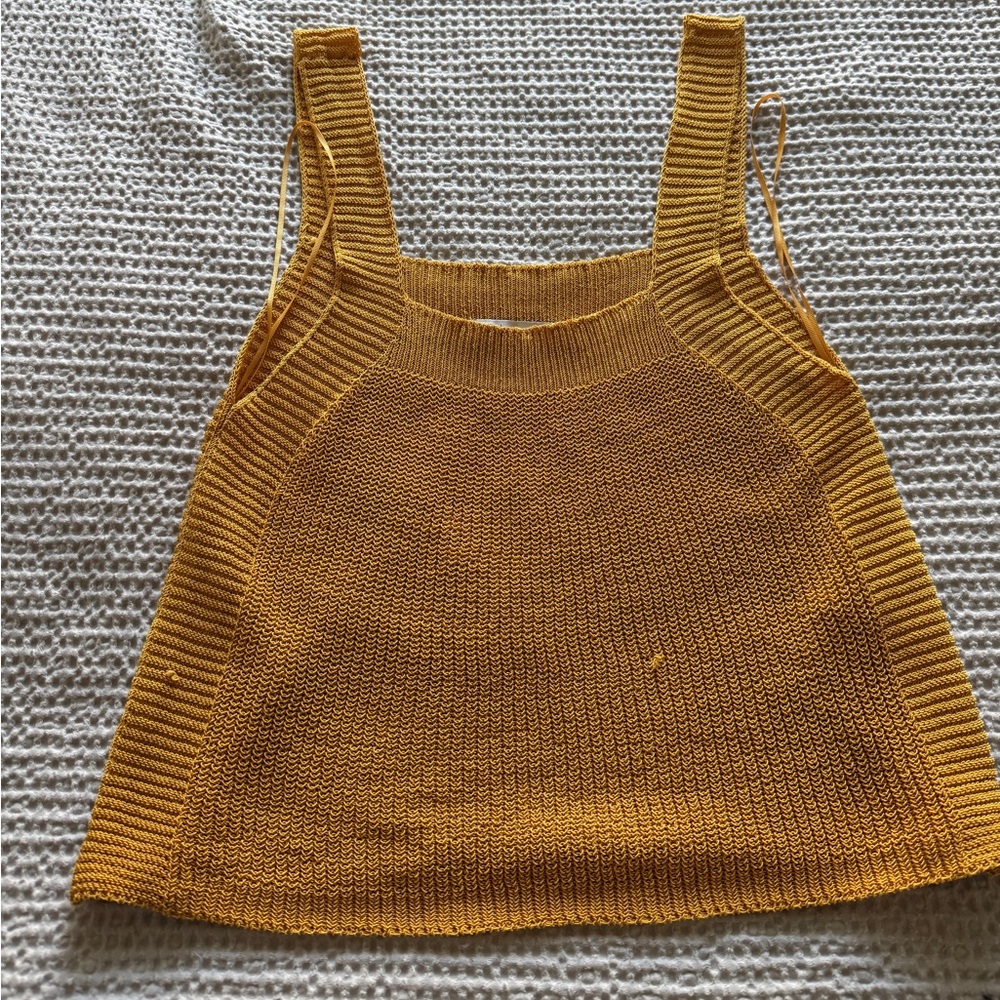 Zara Mustard Yellow Knit Tank Top